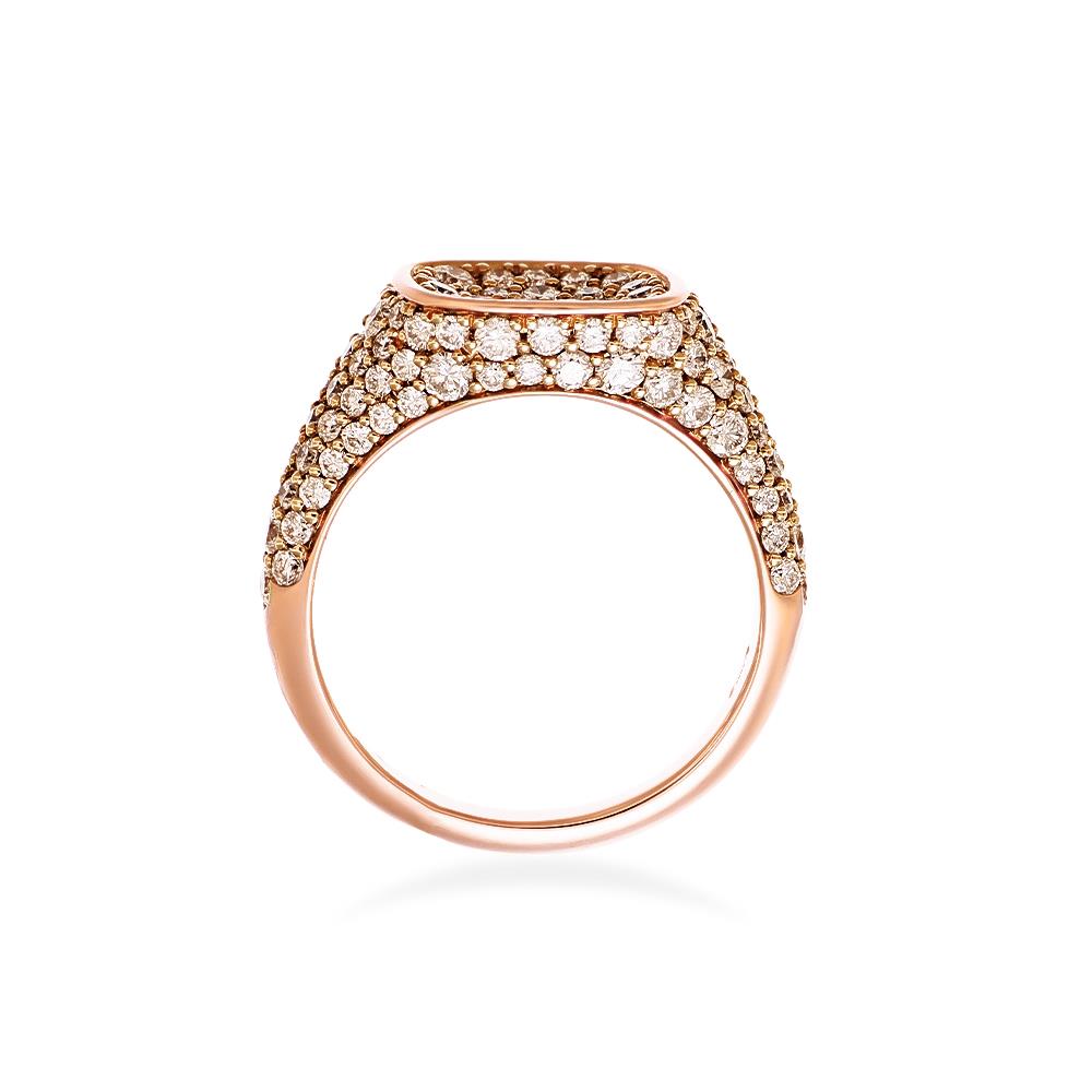 Anello Songa Chevaleir in Oro Rosa 18 Kt e Pavè di Diamanti