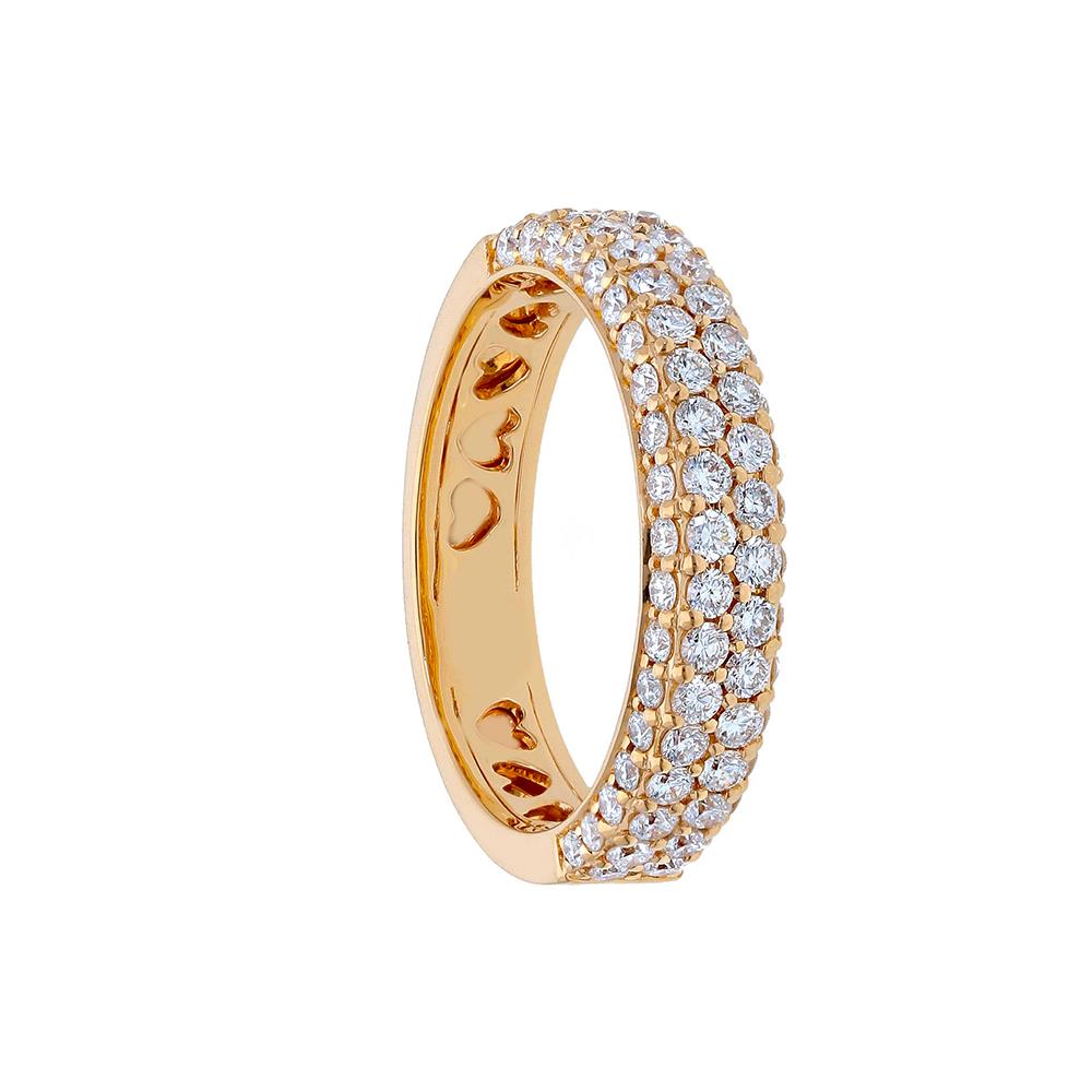 Anello Songa Fascia Pavè in Oro Rosa 18 Kt e Diamanti