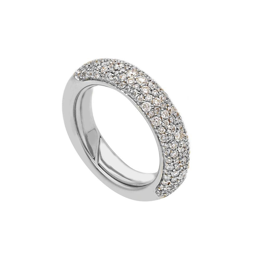 Anello Songa in Oro Bianco 18 Kt e Diamanti