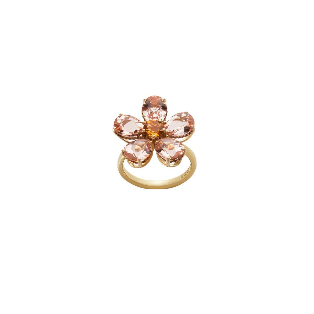 Anello Spring oro giallo 18 carati, morganiti e citrino