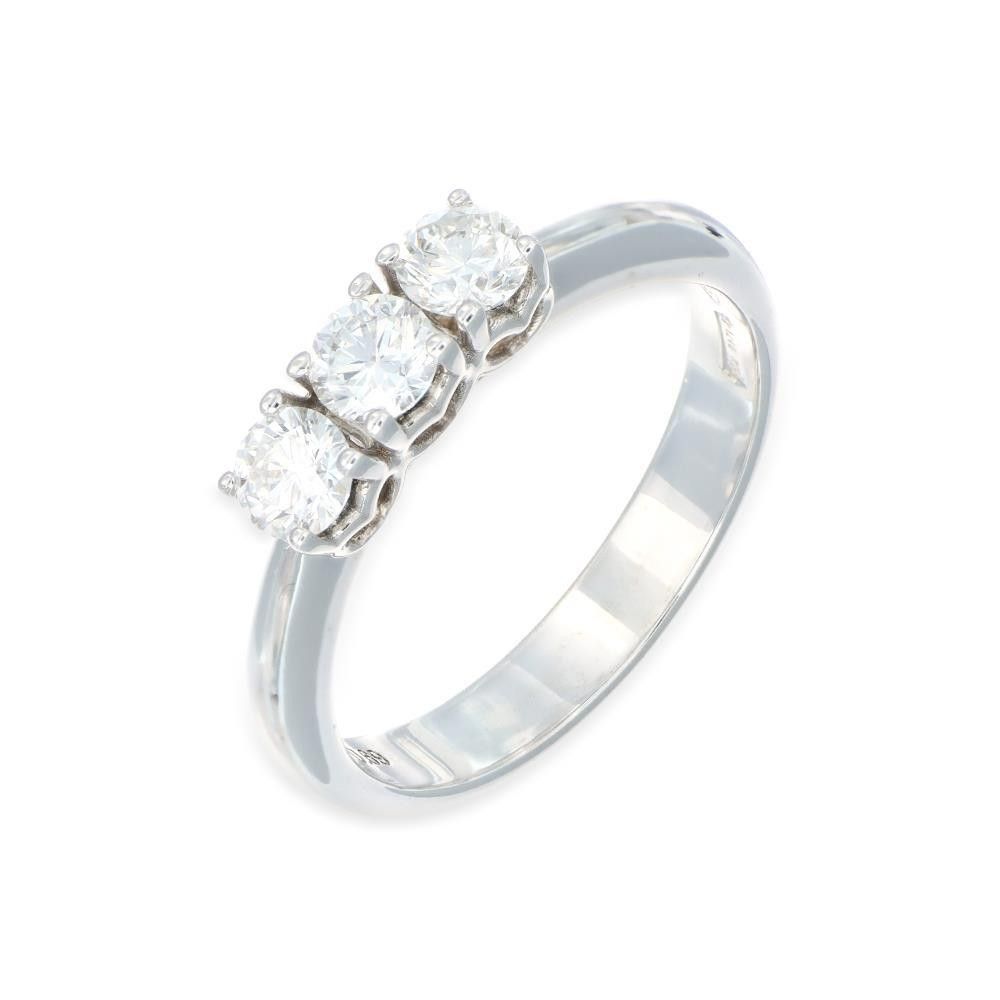 Anello Trilogy in Oro Bianco 18 Kt e Diamanti