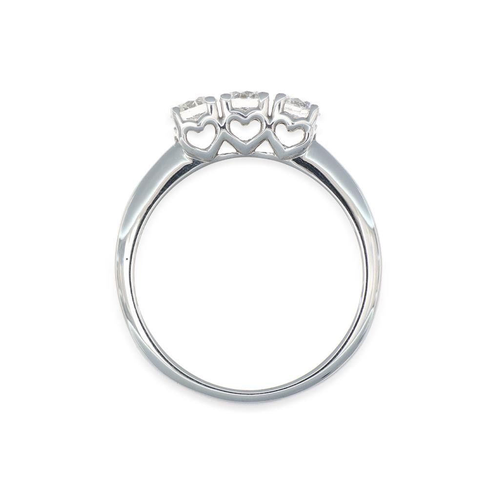 Anello Trilogy in Oro Bianco 18 Kt e Diamanti