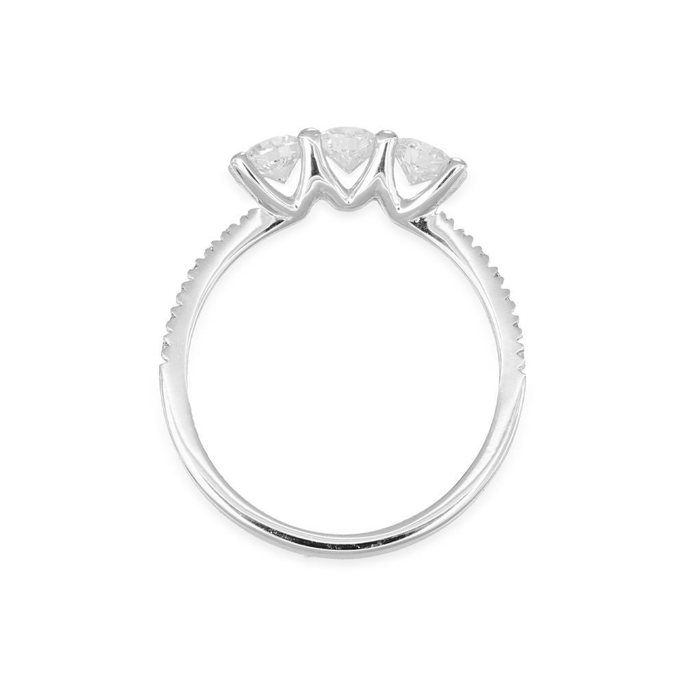 Anello Trilogy in Oro Bianco 18 Kt e Diamanti