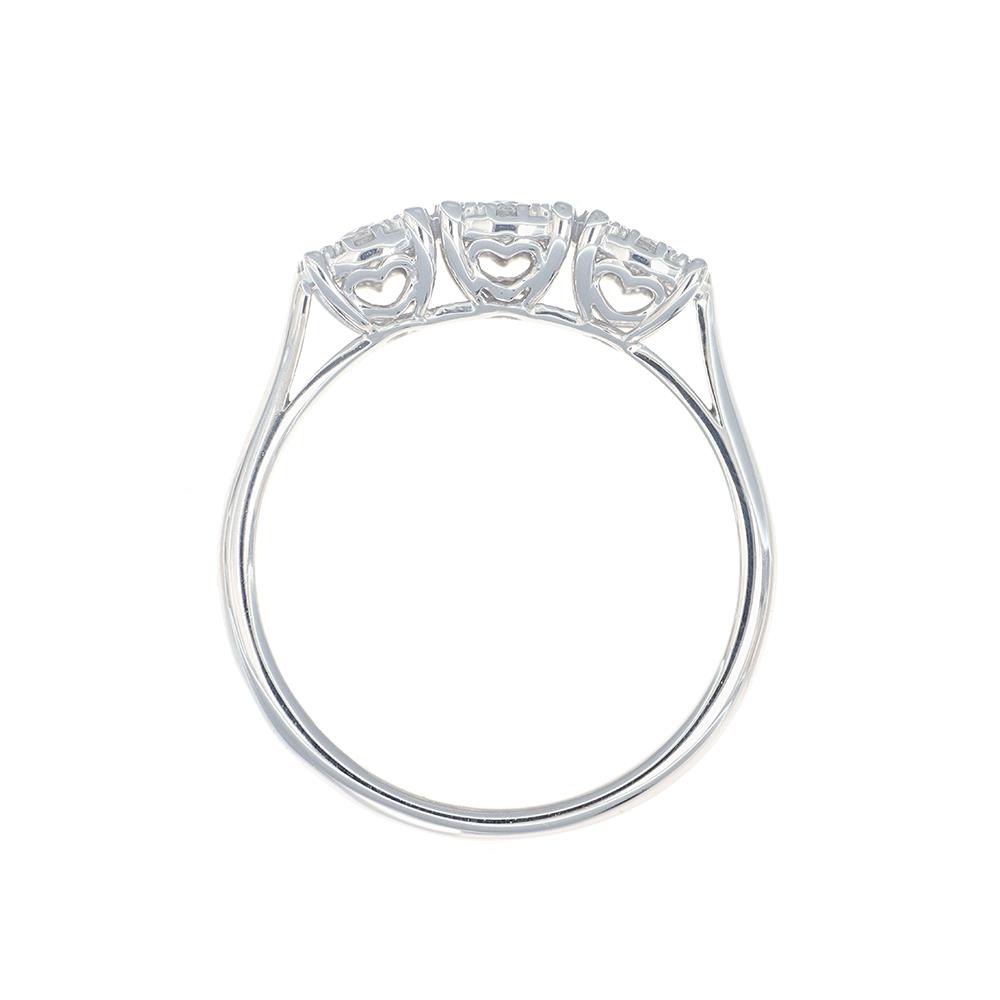 Anello Trilogy Magic in Oro Bianco 18 Kt e Diamanti