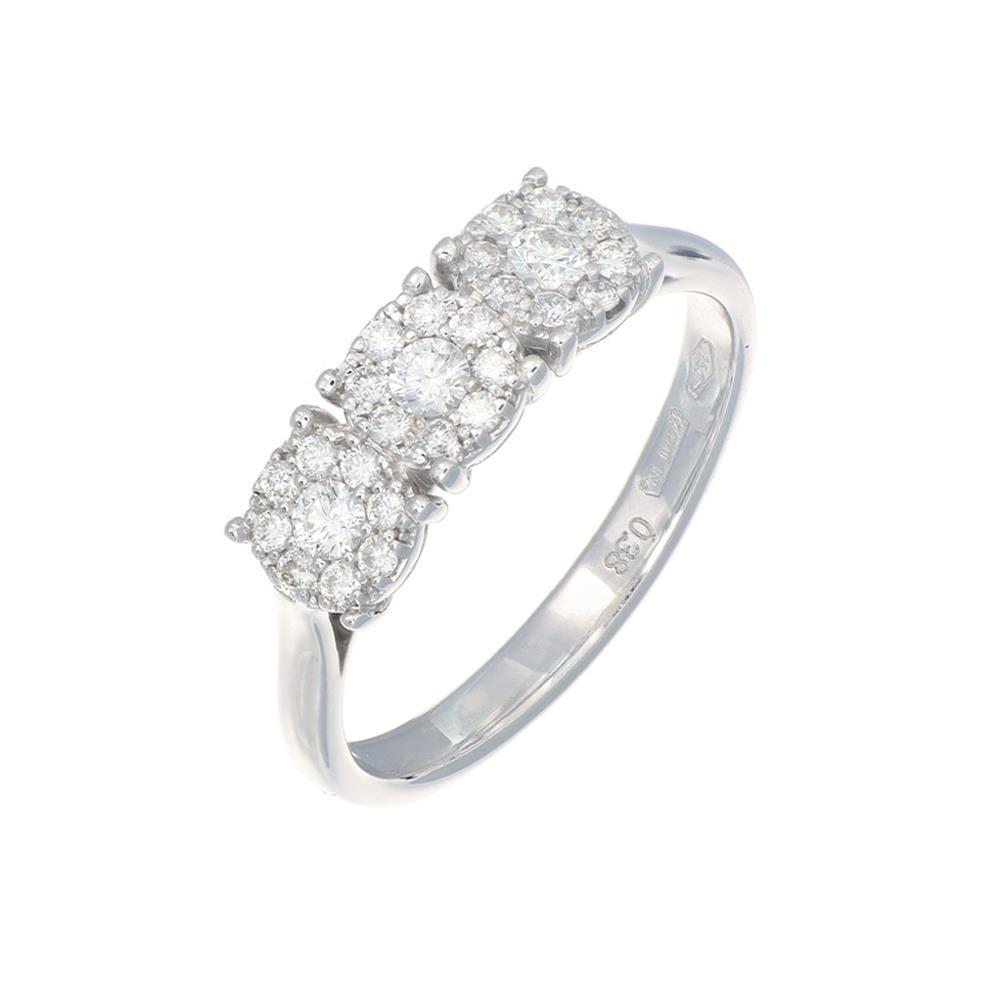 Anello Trilogy Magic in Oro Bianco 18 Kt e Diamanti