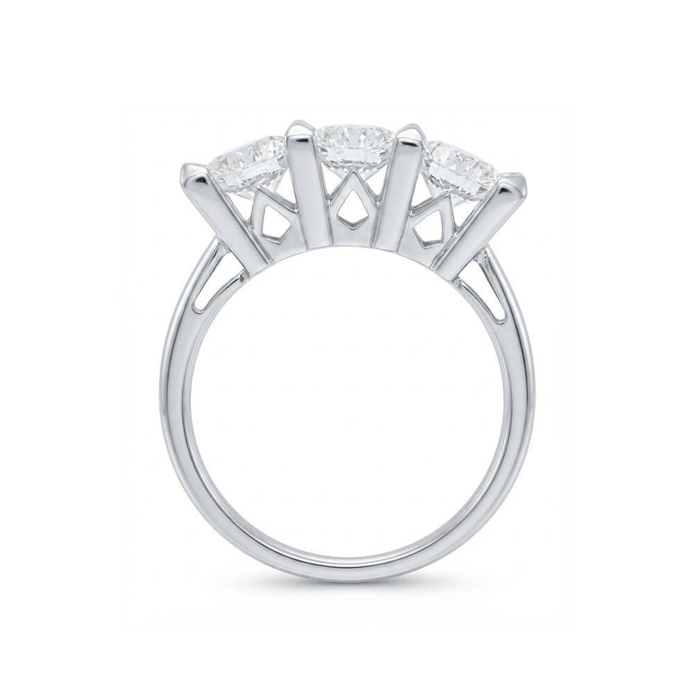 Anello Trilogy Piramide in Oro Bianco 18 Kt e Diamanti
