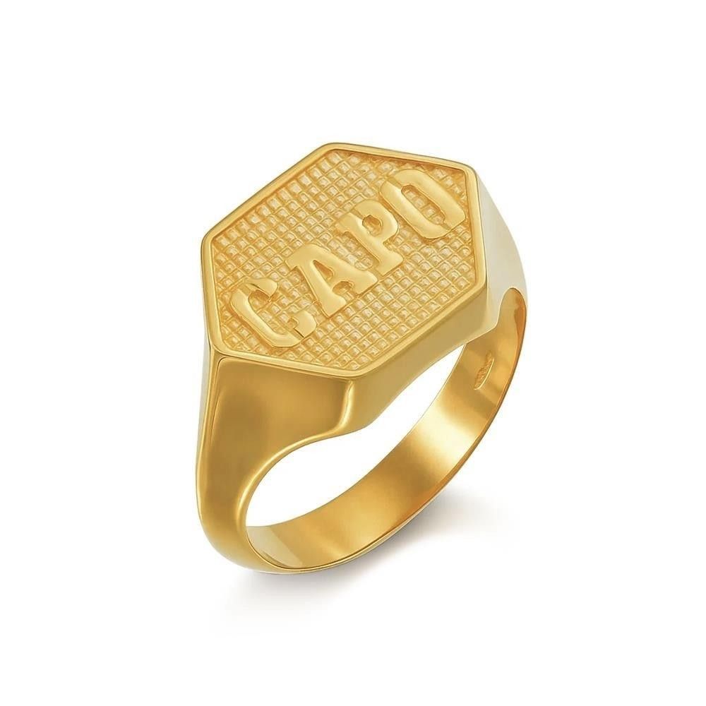 Anello Uomo Capo in Oro Giallo 18 Kt