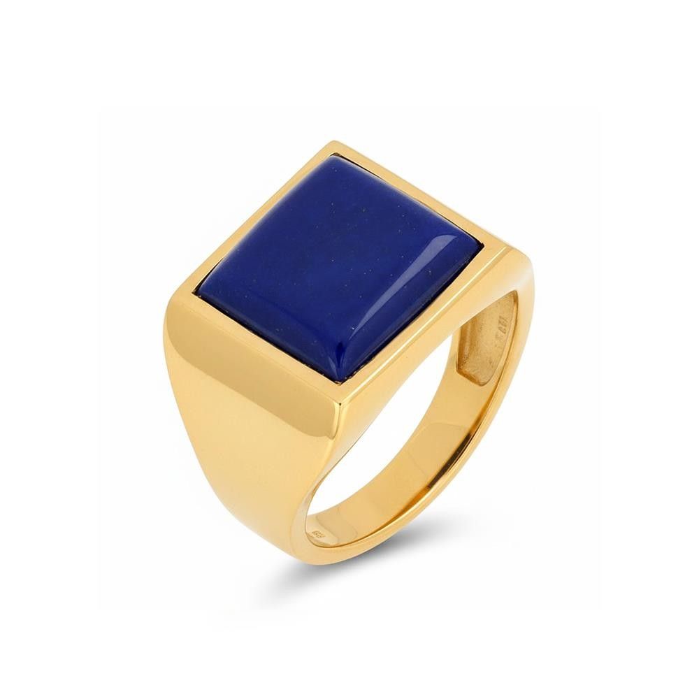 Anello Uomo Lapislazzuli in Oro Giallo 18 Kt