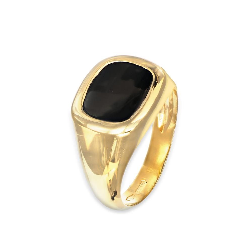 Anello Uomo Sigillo in Oro Giallo 18 kt e Onice