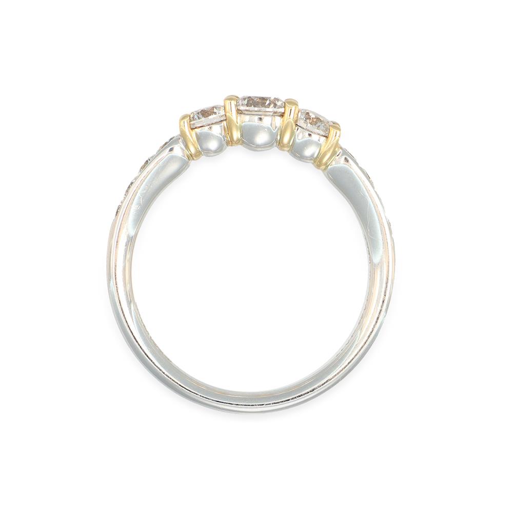 Anello Veretta Giorgio Visconti in Oro Bianco e Giallo 18 Kt e Diamanti