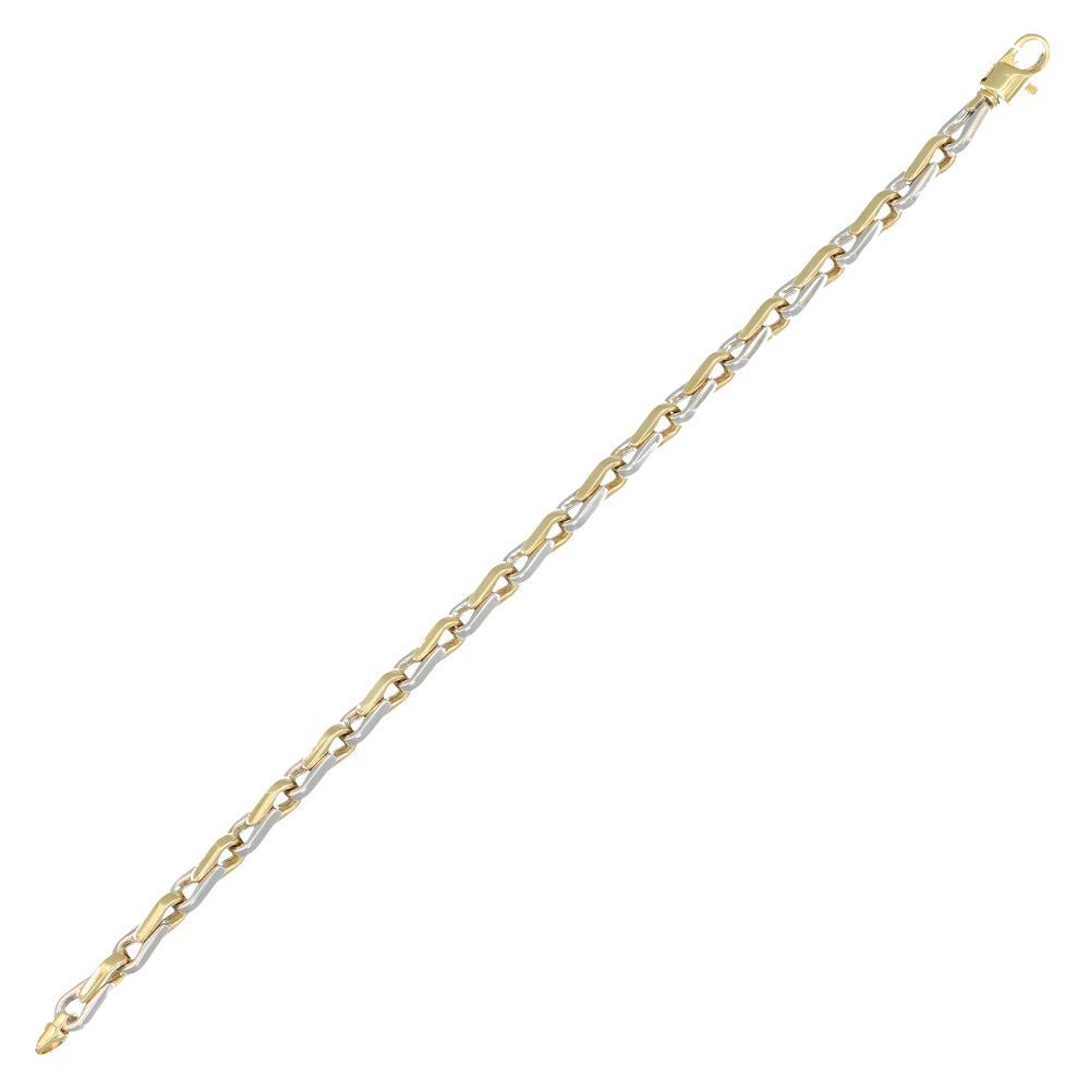 Bracciale a Catena in Oro Giallo e Bianco 18 Kt