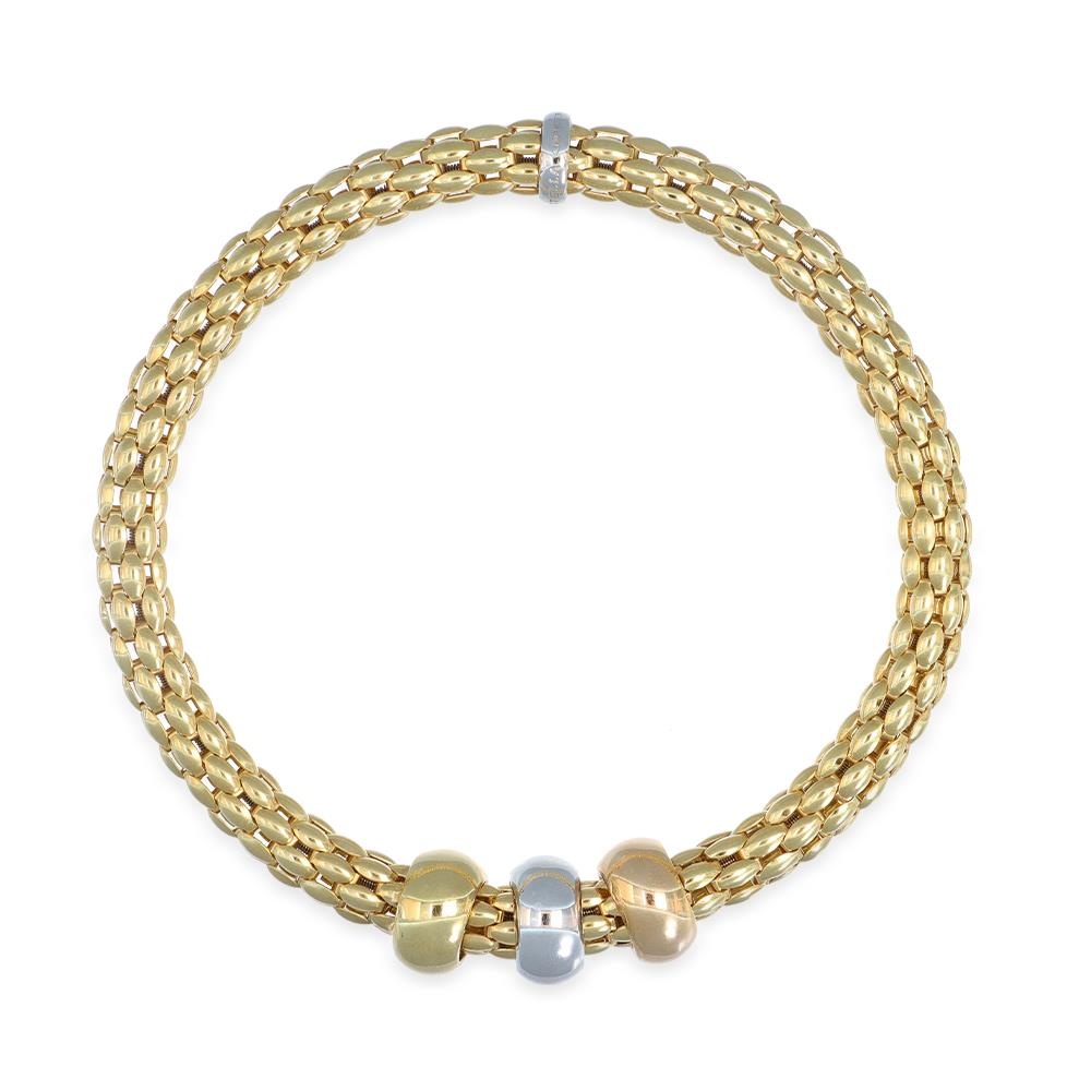 Bracciale a Maglia Elastico in Oro 18 Kt