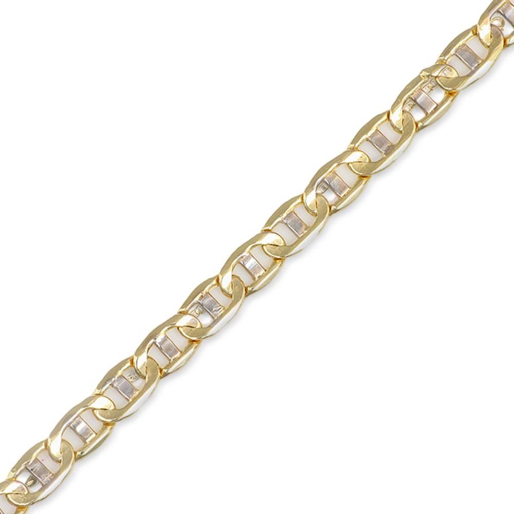 Bracciale Uomo A Catena in Oro Giallo e Bianco 18 Kt