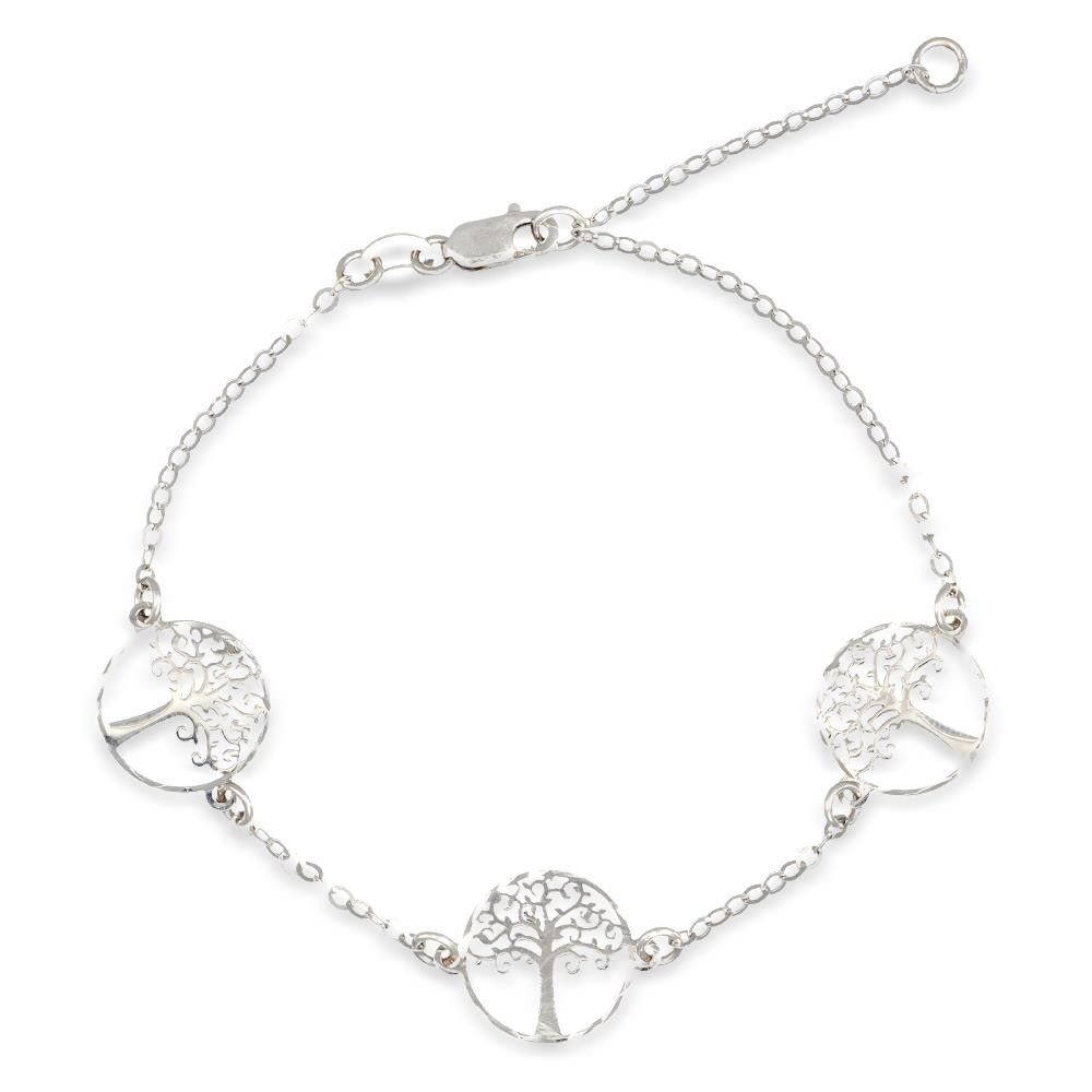 Bracciale Alberi della Vita in Oro Bianco 18 Kt