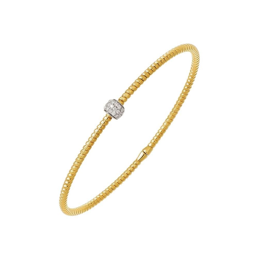 Bracciale Antorà Tubogas in Oro Giallo 18 Kt e Diamanti