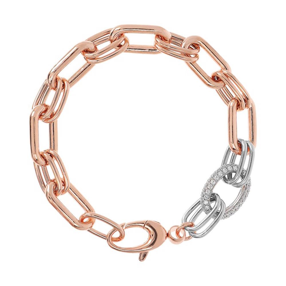 Bracciale Branzallure Catena Rolò Ovale e Cubic Zirconia