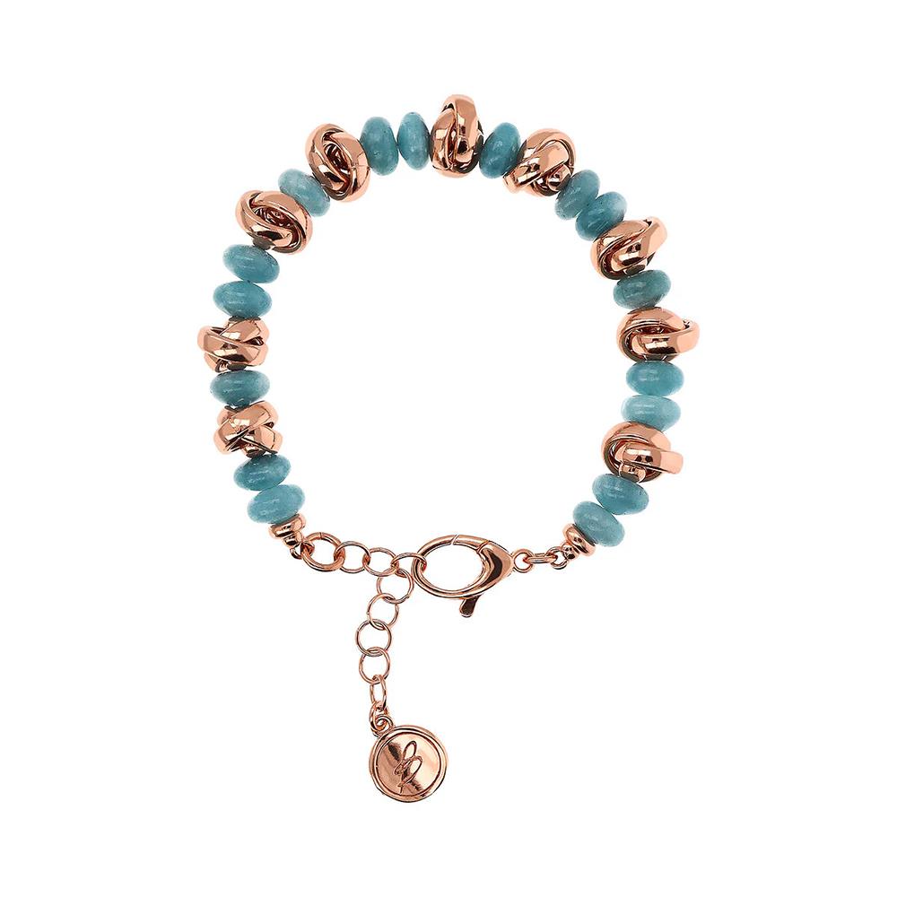 Bracciale Bronzallure con Maglie Intrecciate e Pietre Naturali