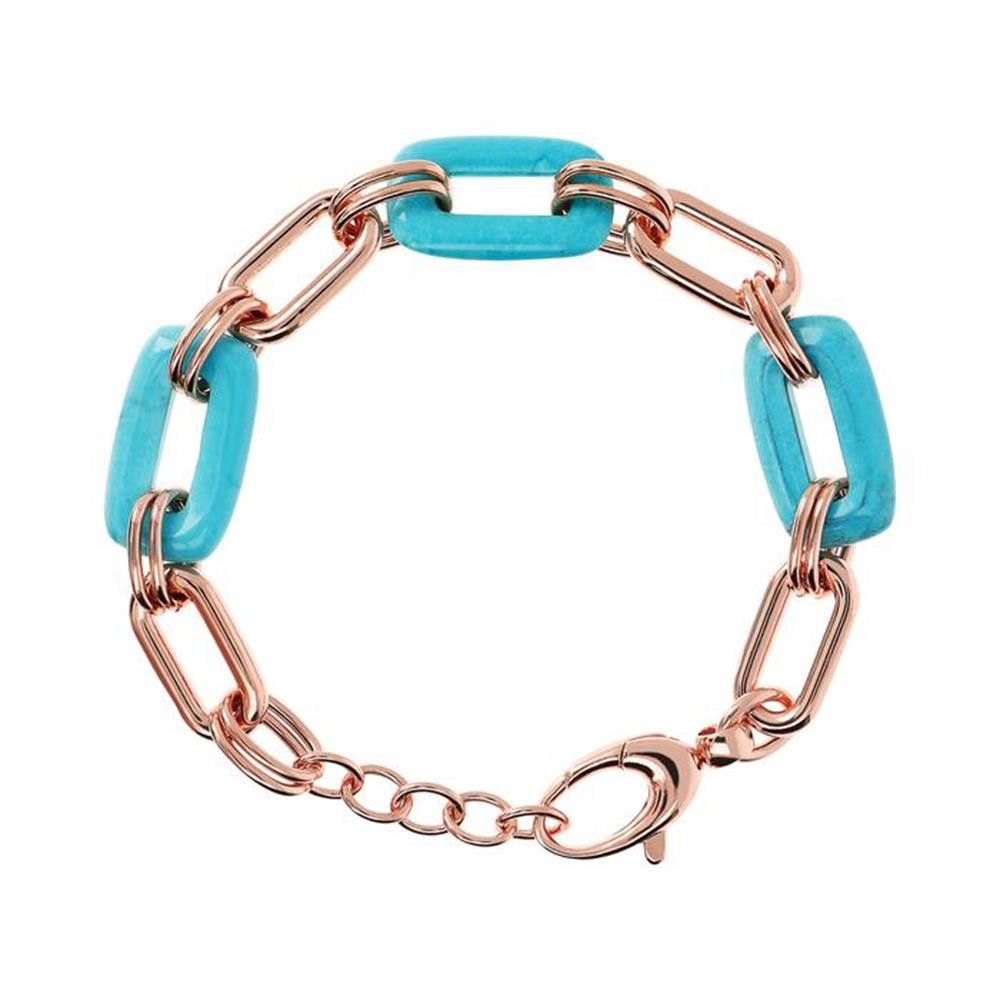 Bracciale Bronzallure Maglia Forzatina con Dettagli in Pietra Naturale
