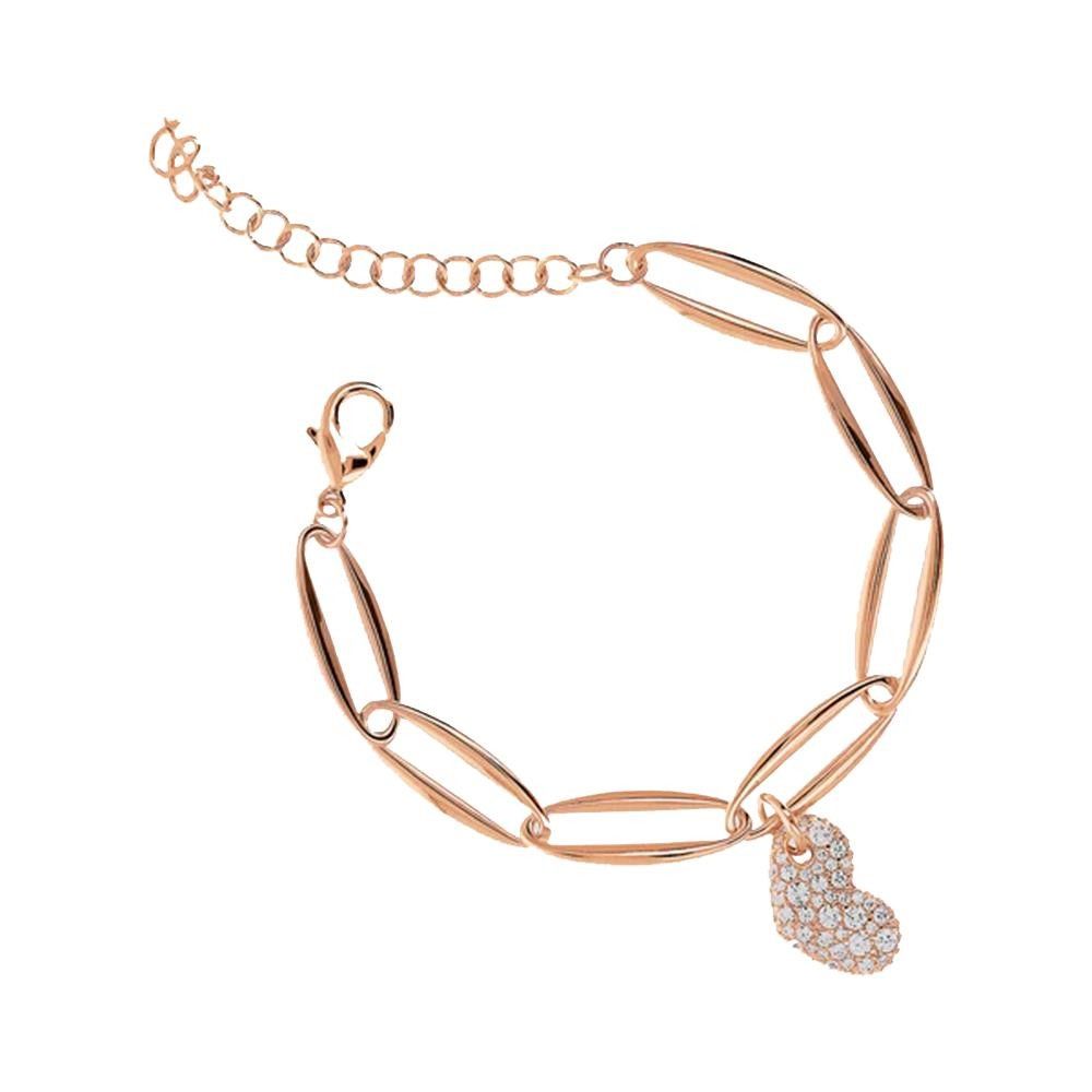Bracciale Bronzallure Maglie Marquise e Cuore in Pavé di Cubic Zirconia