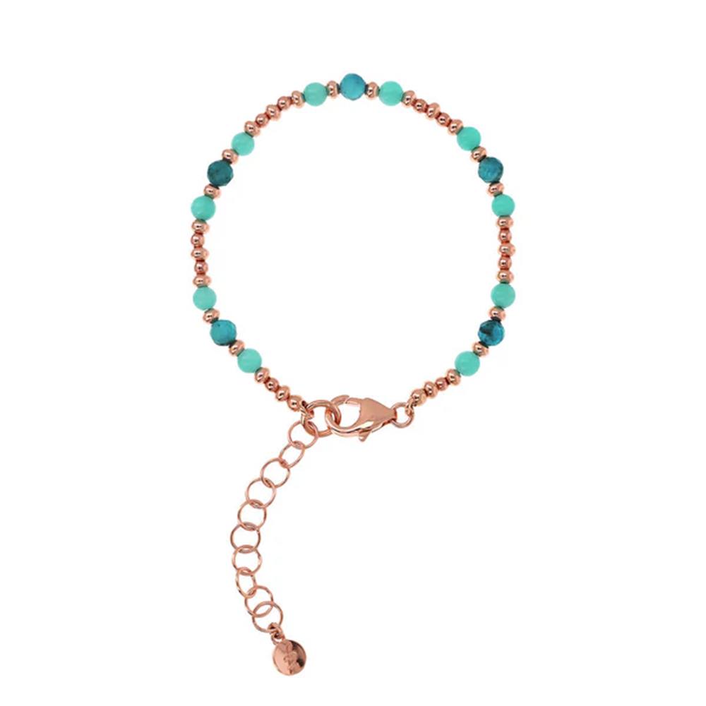 Bracciale Bronzallure Miss con Piccole Bead e Pietre Naturali Sfaccettate