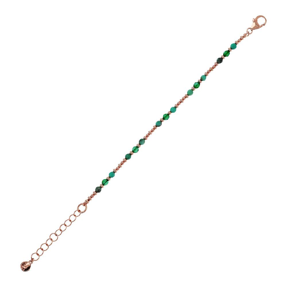 Bracciale Bronzallure Preziosa con Piccole Bead e Pietre Naturali Sfaccettate