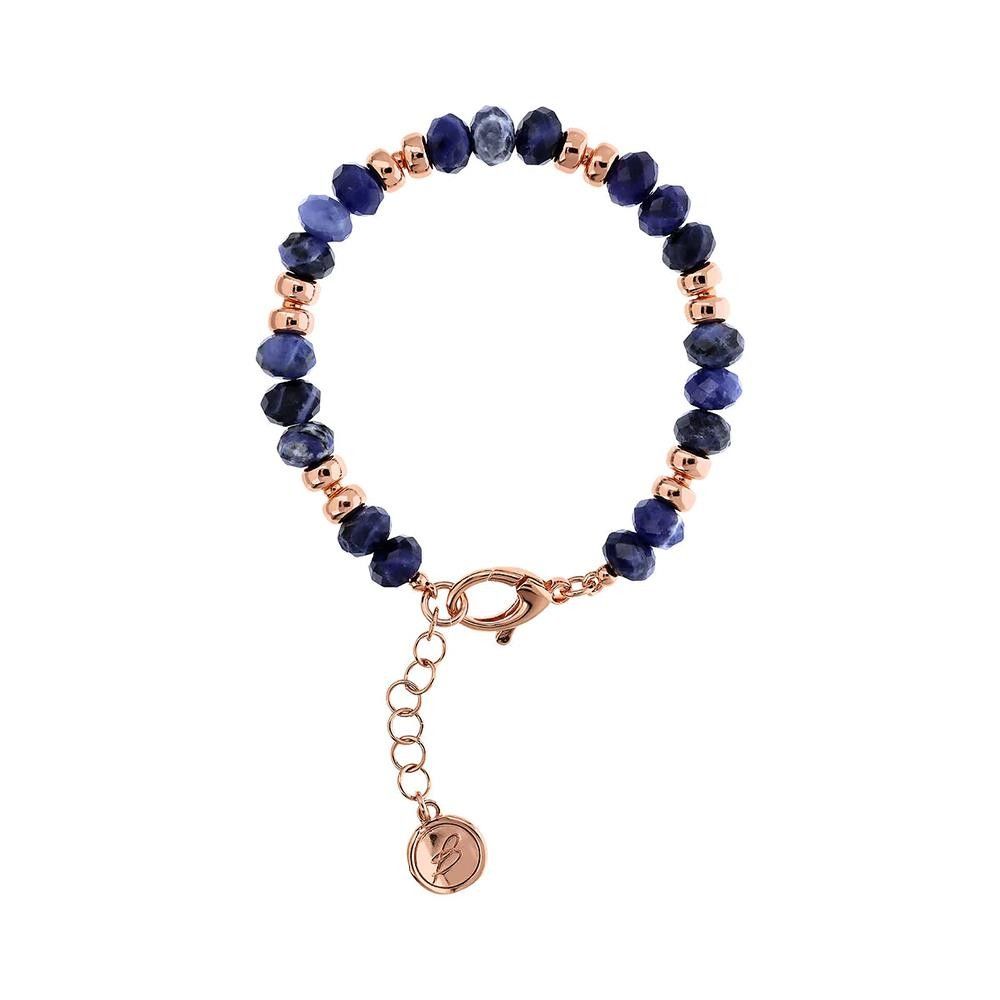 Bracciale Bronzallure Preziosa con Rondelle Golden Rosé e Pietre Naturali Sfaccettate