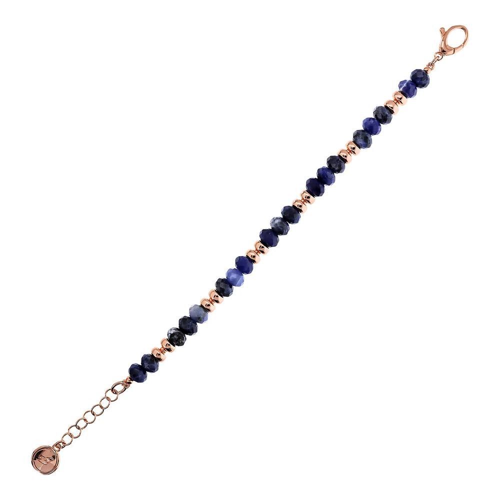 Bracciale Bronzallure Preziosa con Rondelle Golden Rosé e Pietre Naturali Sfaccettate