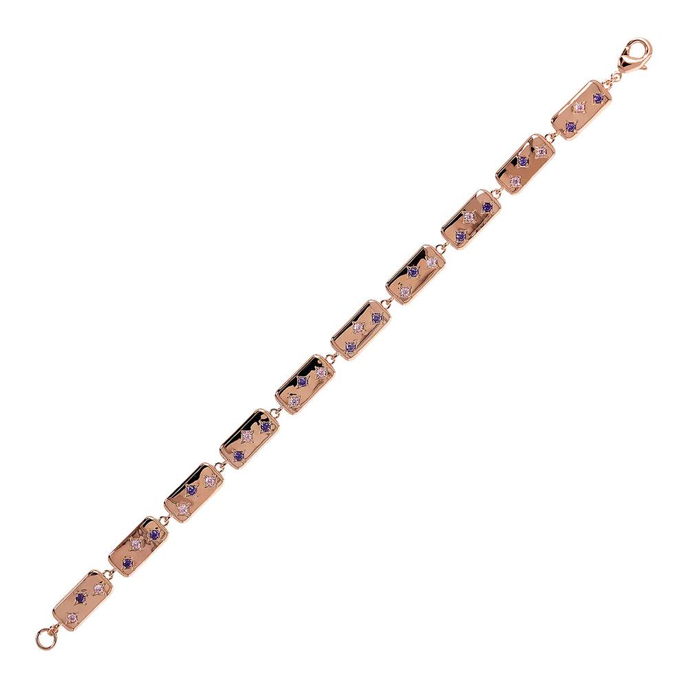 Bracciale Bronzallure Preziosa Étoile con Elementi Rettangolari e Punti Luce in Cubic Zirconia