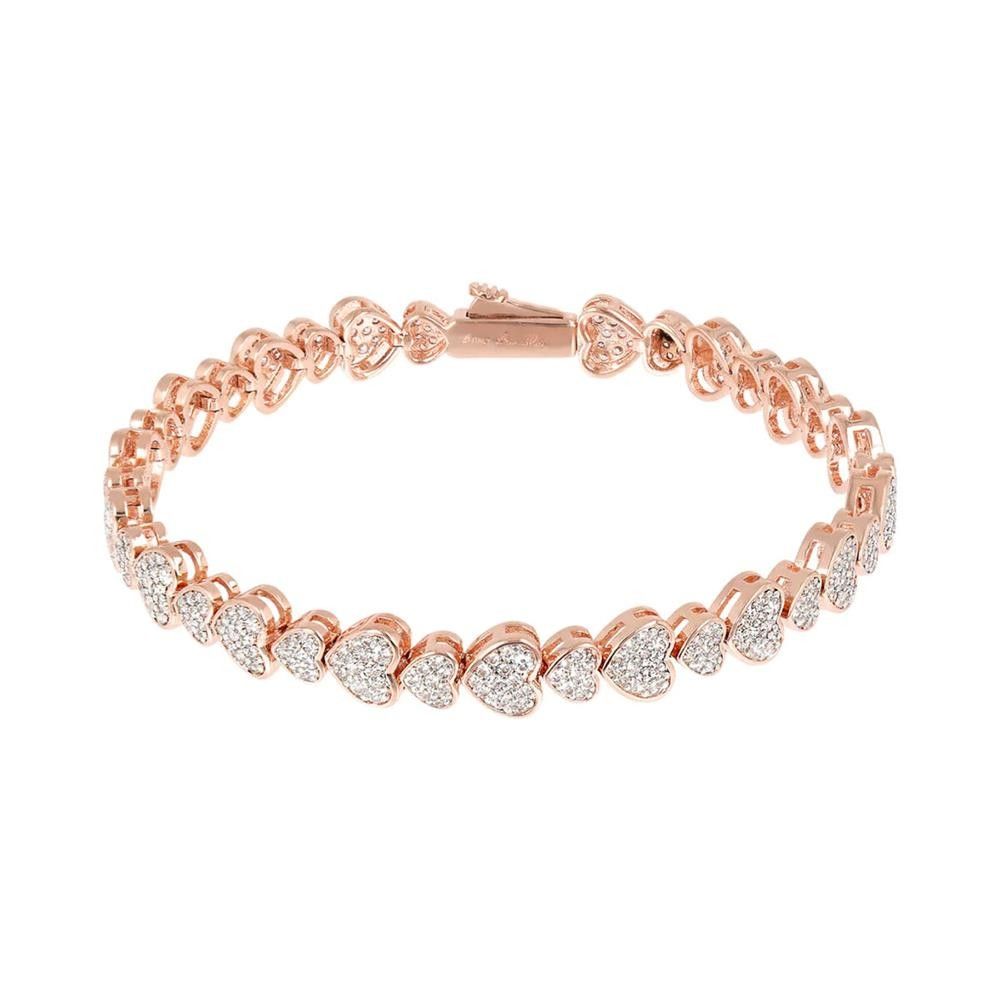 Bracciale Bronzallure Tennis con Cuori Pavé in Cubic Zirconia