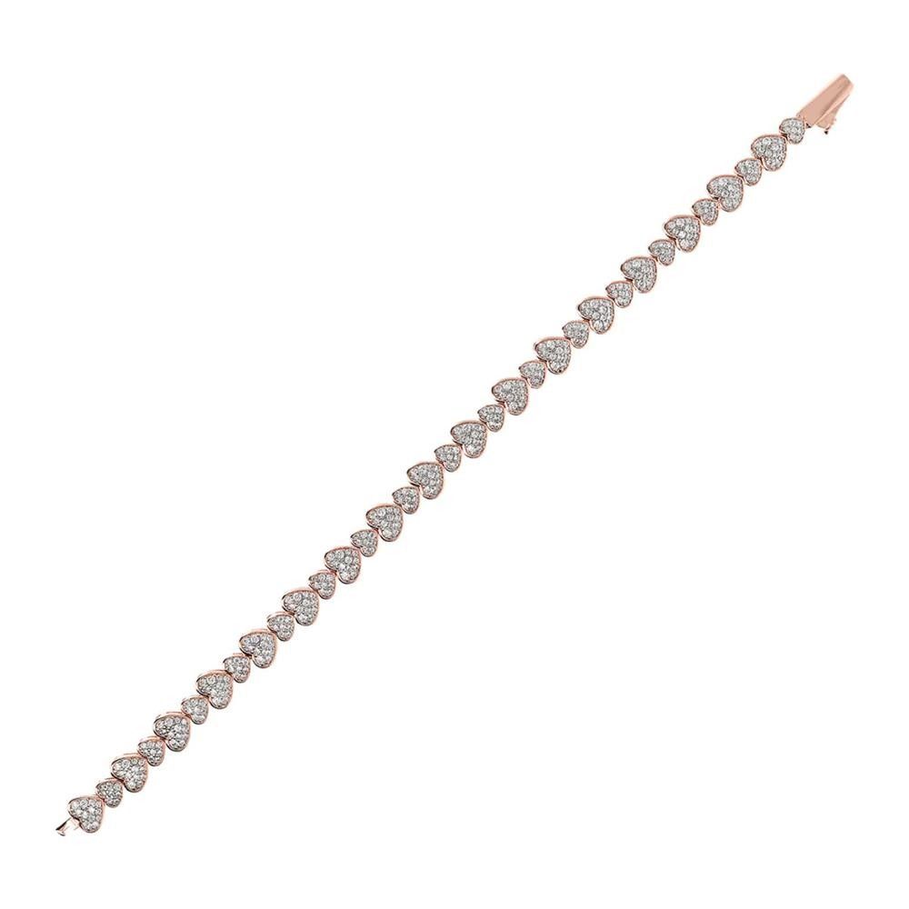 Bracciale Bronzallure Tennis con Cuori Pavé in Cubic Zirconia