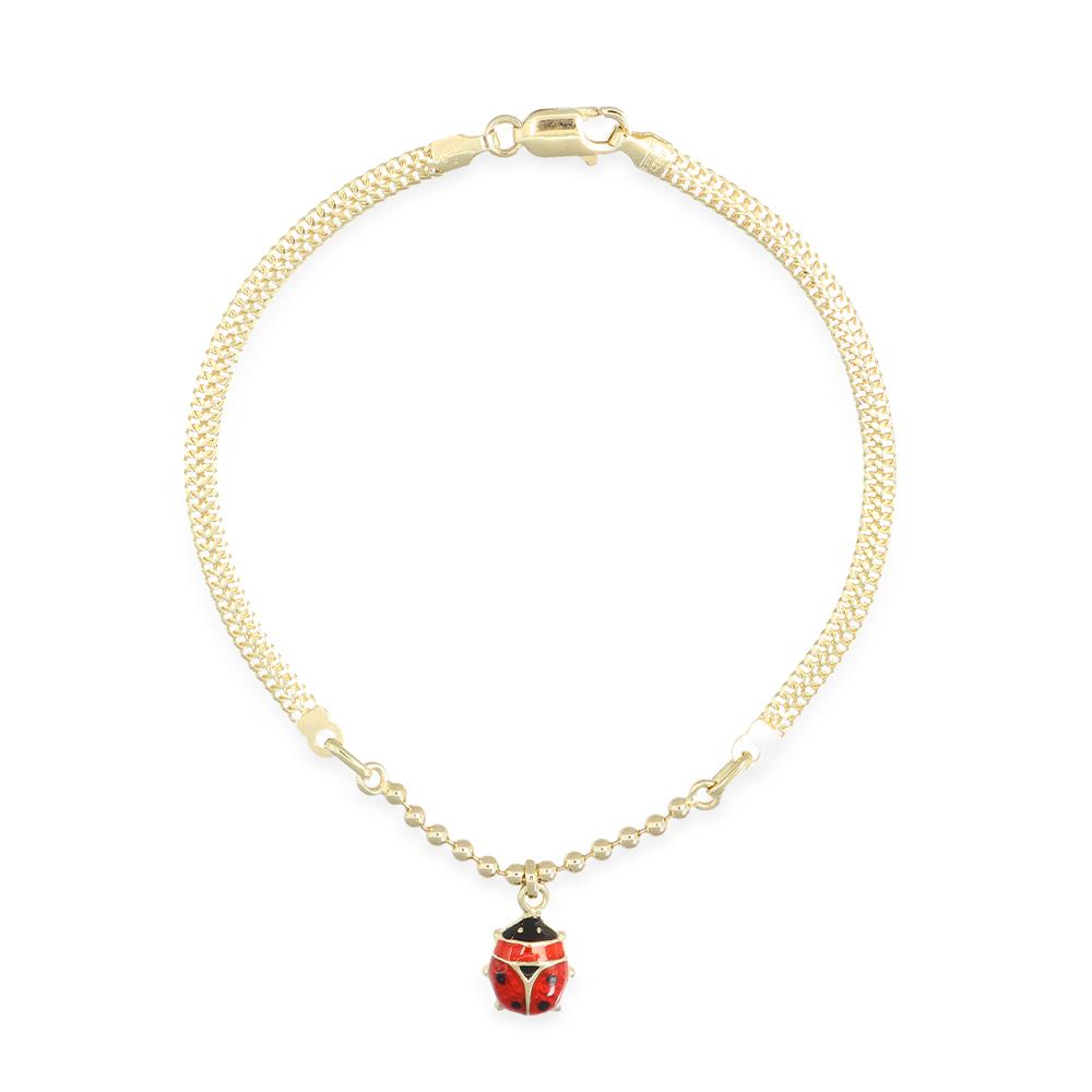 Bracciale Coccinella in Oro Giallo 18 Kt e Smalto a fuoco