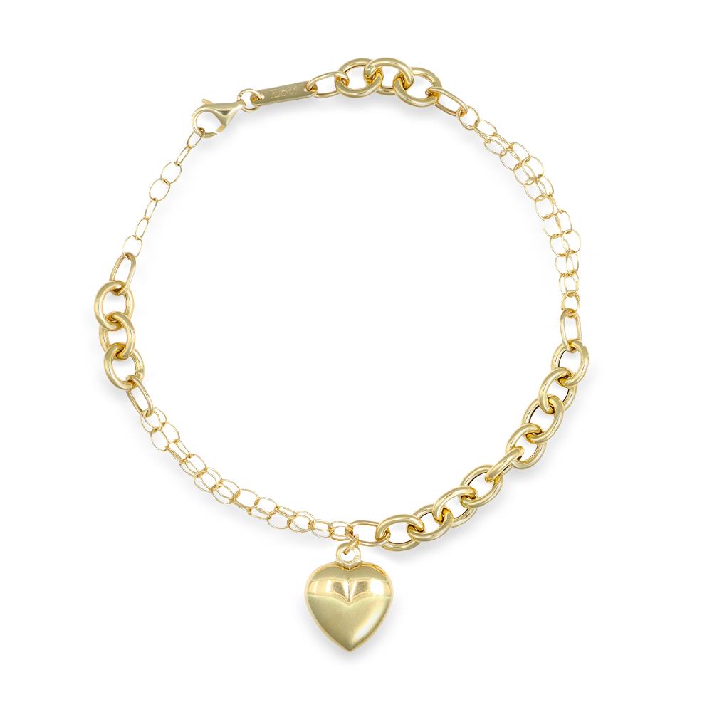 Bracciale con Cuore in Oro Giallo 18 Kt