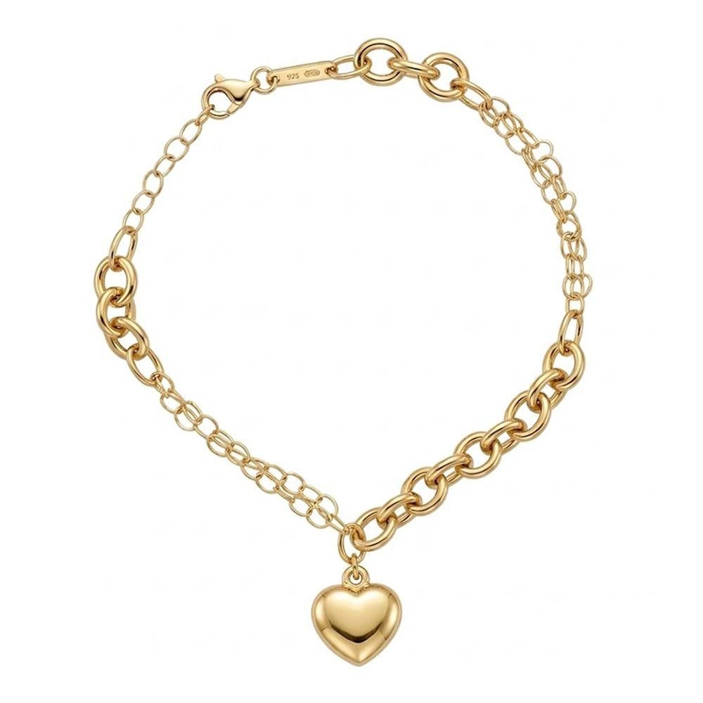 Bracciale con Cuore in Oro Giallo 18 Kt