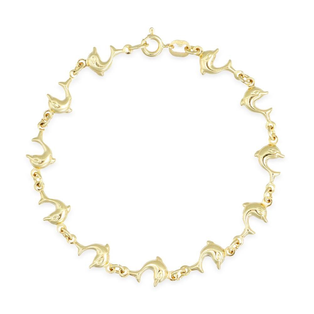 Bracciale con Delfini in Oro Giallo 18 Kt