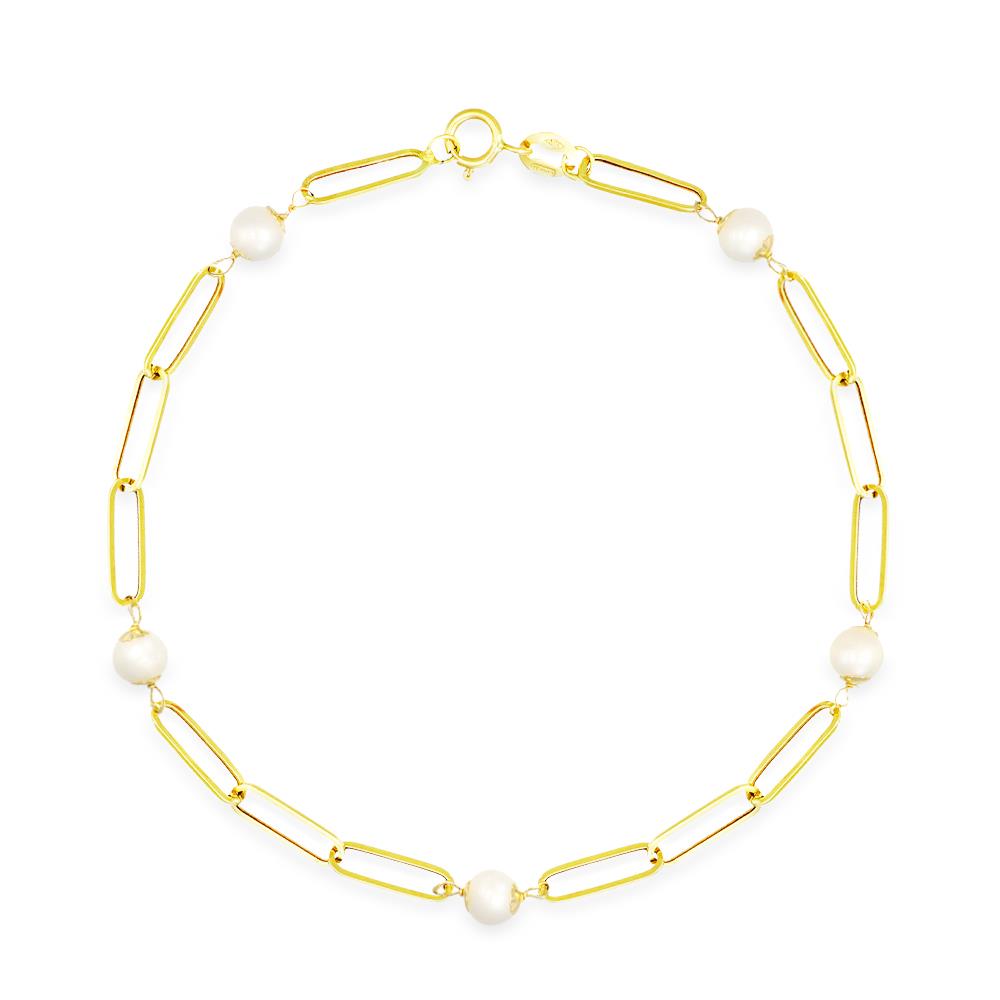 Bracciale con Perline in Oro Giallo 18 Kt