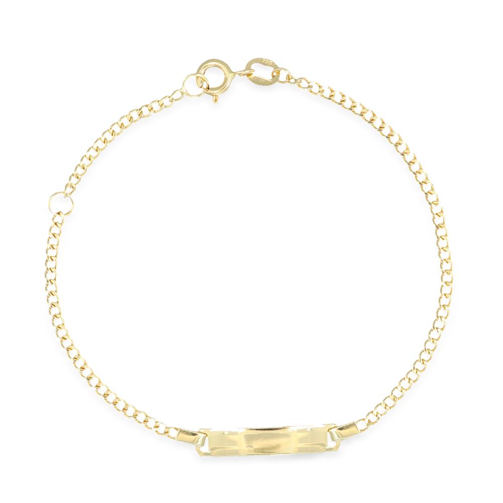 Bracciale con Targhetta in Oro Giallo 18 Kt