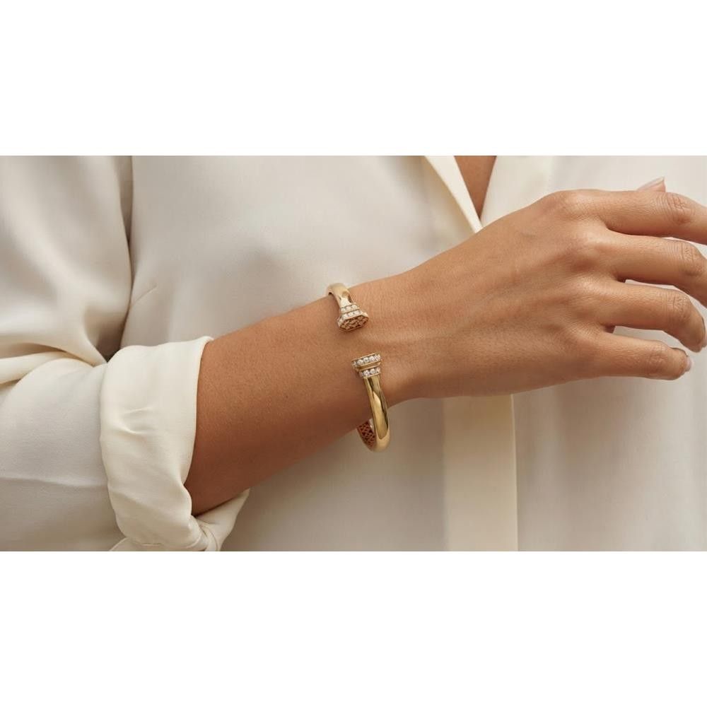 Bracciale Crivelli Bangle in Oro Giallo 18 Kt e Diamanti