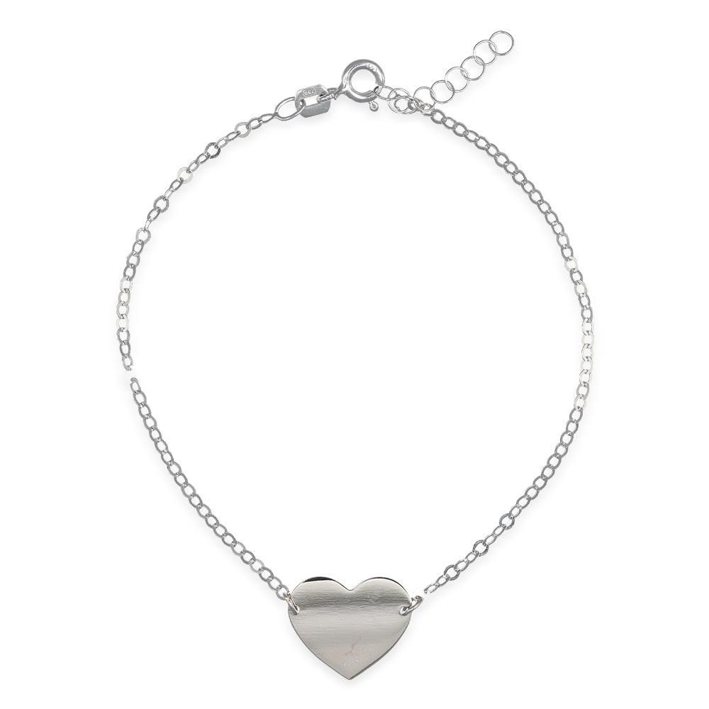 Bracciale Cuore in Oro Bianco 18 Kt
