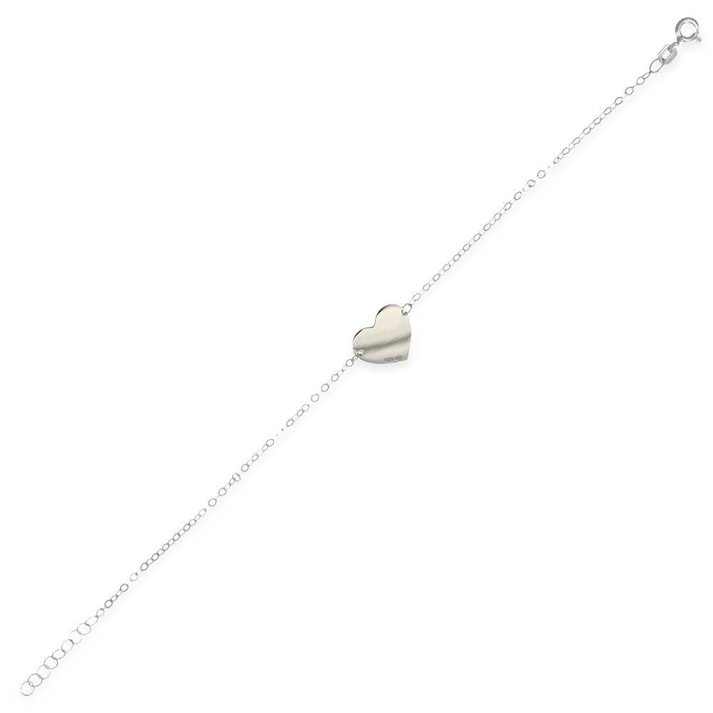 Bracciale Cuore in Oro Bianco 18 Kt