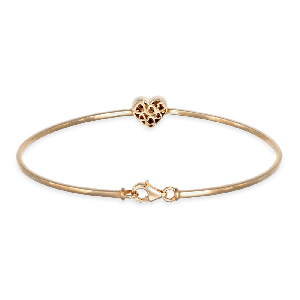 Bracciale Cuore in Oro Rosa 18 Kt e Diamanti Neri