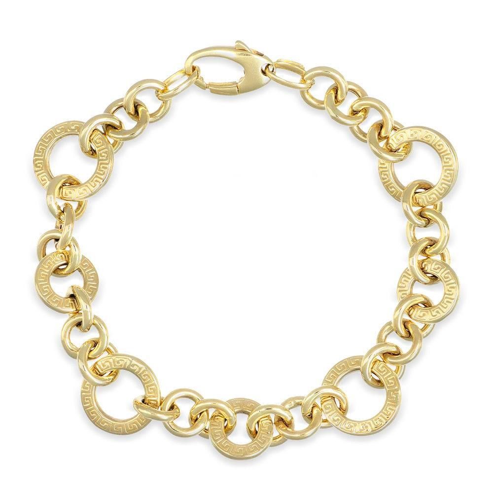 Bracciale con Greca in Oro Giallo 18 Kt