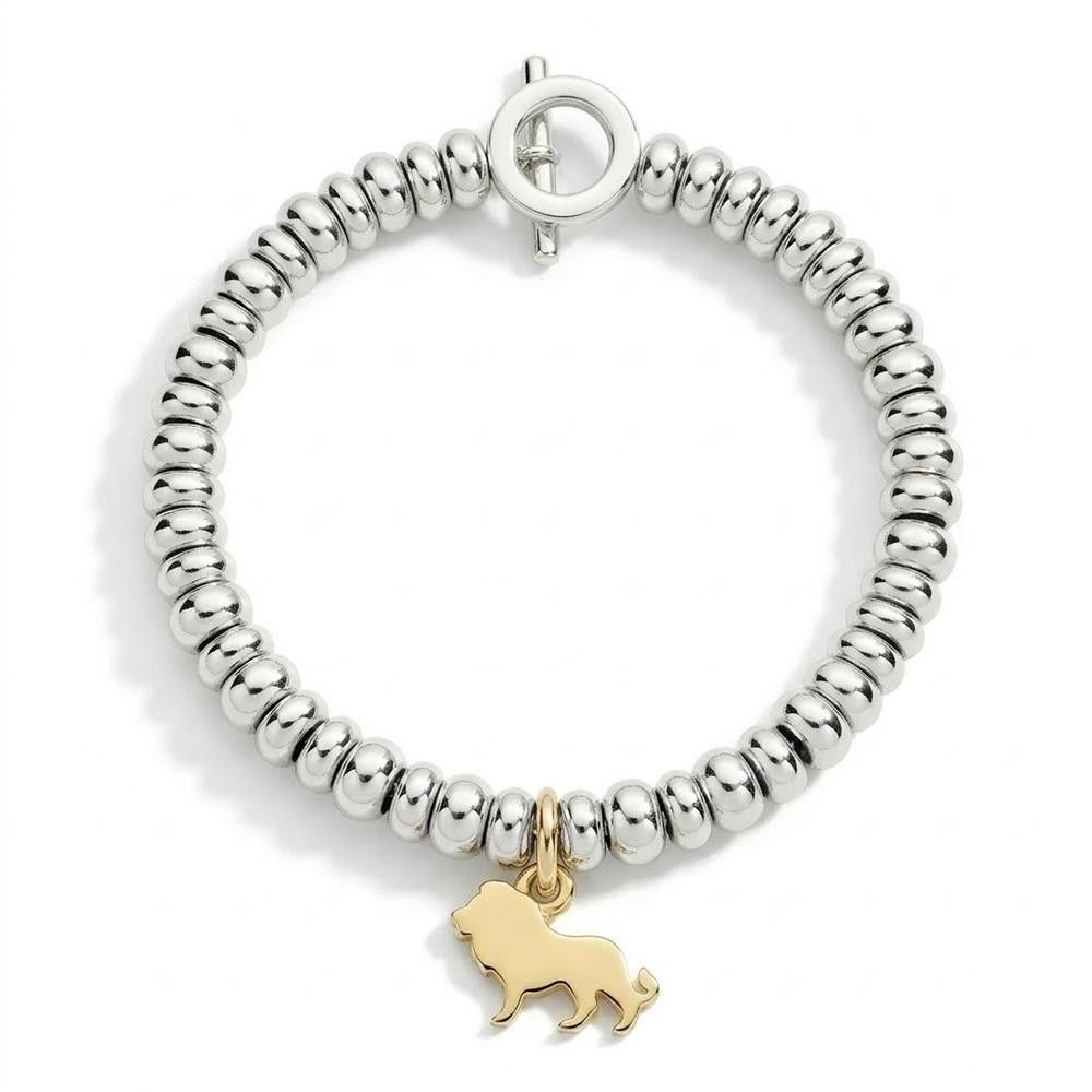 Bracciale Dodo Rondelle e Leone in Argento e Oro