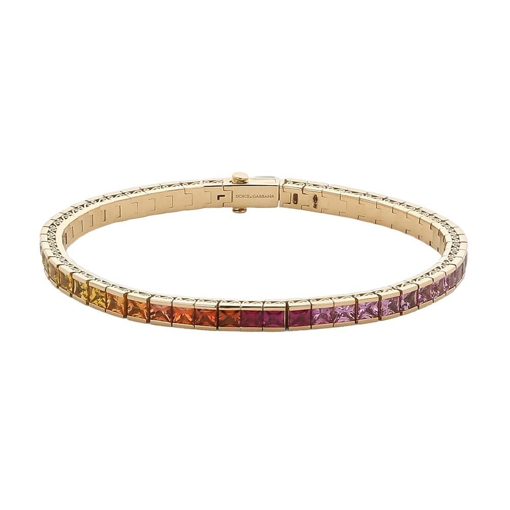 Bracciale Dolce & Gabbana Tennis Rainbow in Oro Giallo 18 Kt