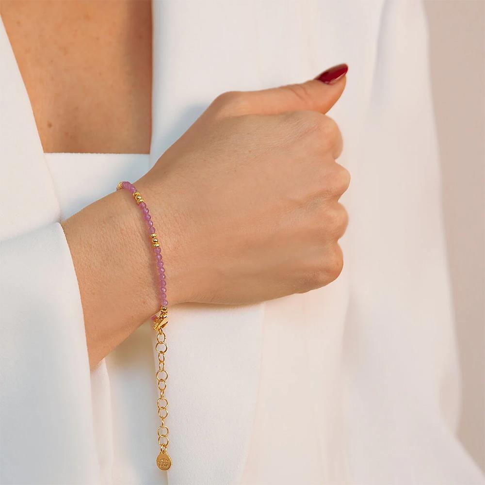 Bracciale Etrusca con Sfere Golden e Pietra Naturale Quarzite