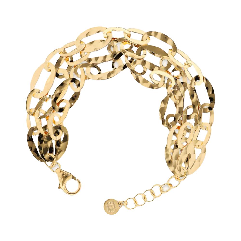 Bracciale Etrusca Multifilo Catena Ovale Martellata