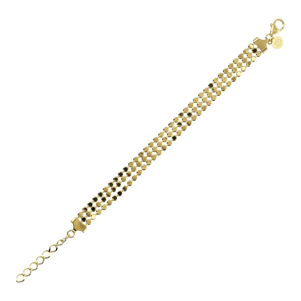 Bracciale Etrusca Multifilo con Catena a Piccoli Dischi