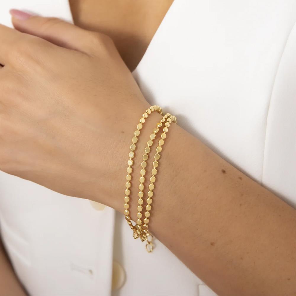 Bracciale Etrusca Multifilo con Catena a Piccoli Dischi