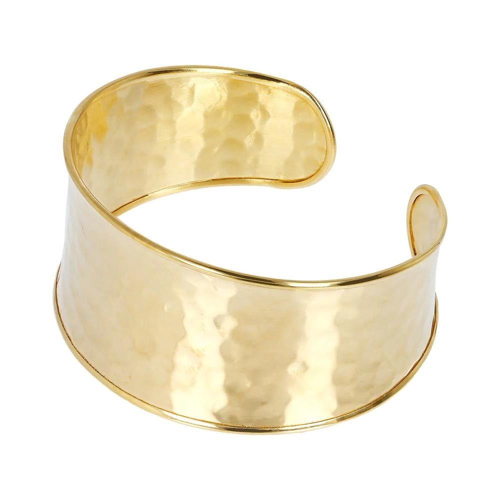Bracciale Etrusca Rigido a Fascia con Bordi in Rilievo Martellato