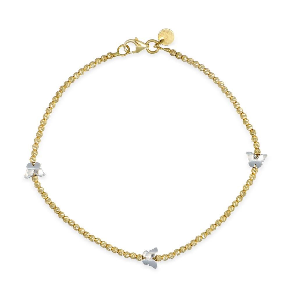 Bracciale Farfalle in oro Bianco e Giallo 18 Kt