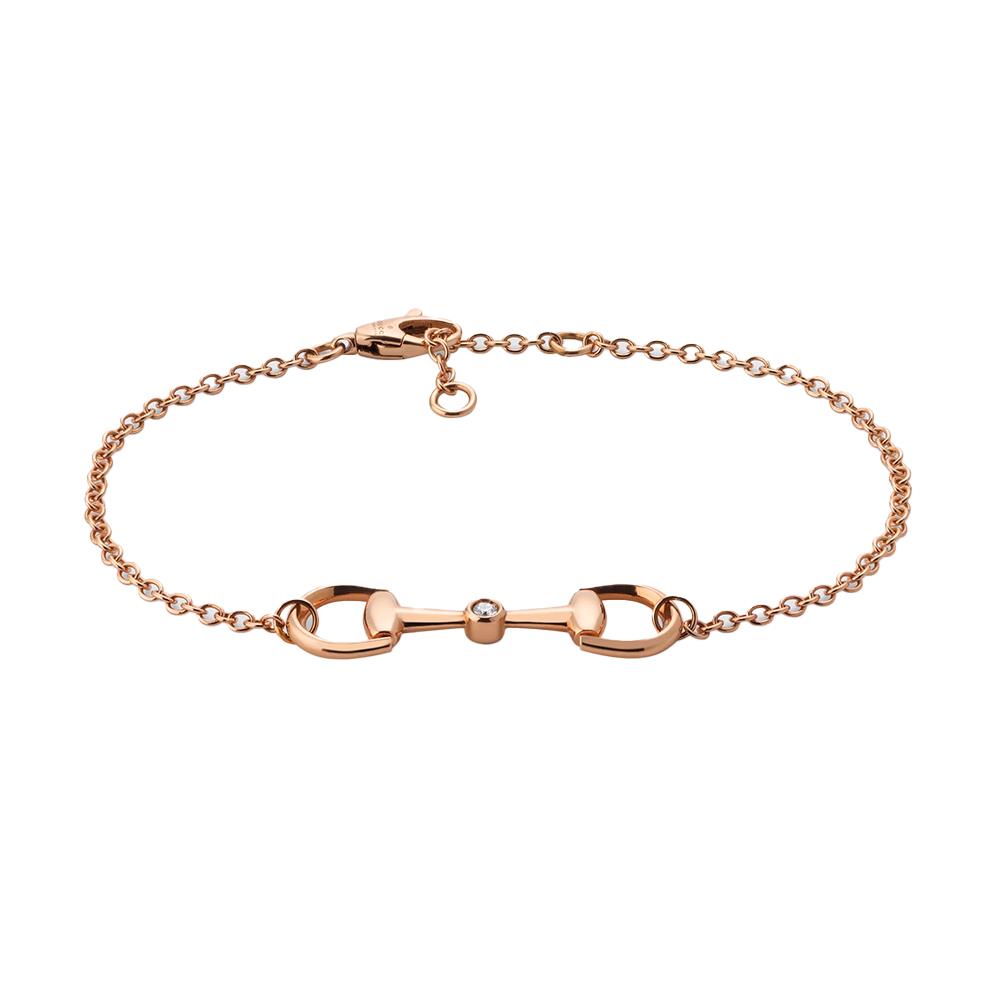 Bracciale Gucci A Catena con Diamante e Morsetto 18 Carati